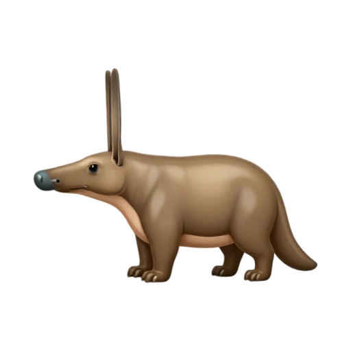 Brown aardvark standing