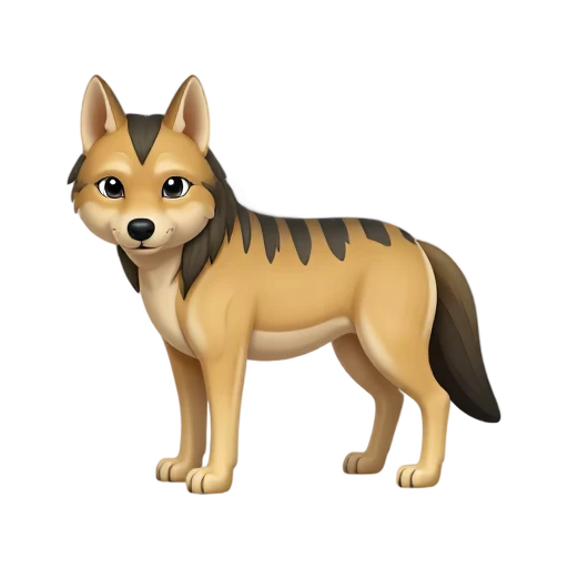 Striped aardwolf with raised mane emoji