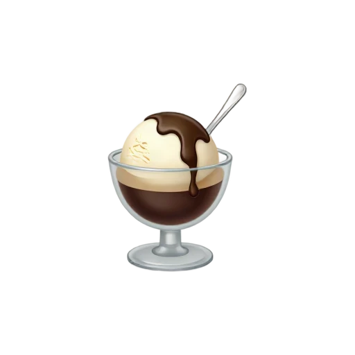 Vanilla affogato with espresso emoji