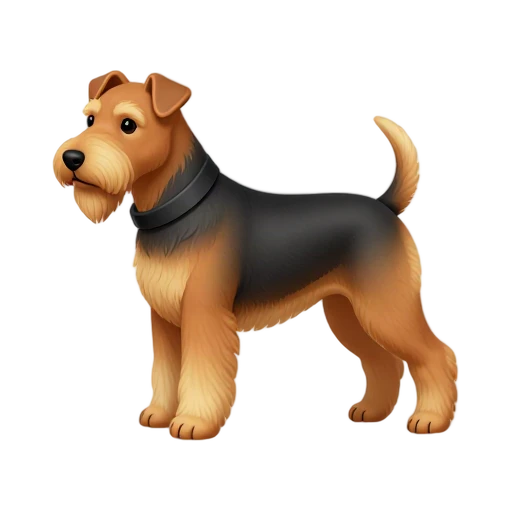 Black-and-tan Airedale Terrier dog emoji