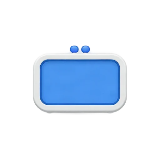 One compact digital alarm clock with a blue blank display and two top buttons, no readable numbers, shadow, or scenery.