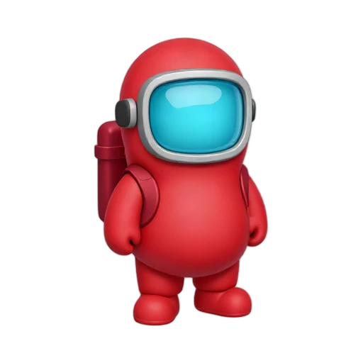 Red bean-shaped crewmate with cyan visor emoji