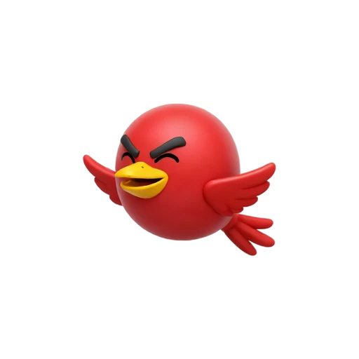 Red angry bird flying emoji