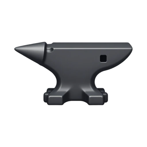 Dark steel anvil with pointed horn, flat striking face, and flared base