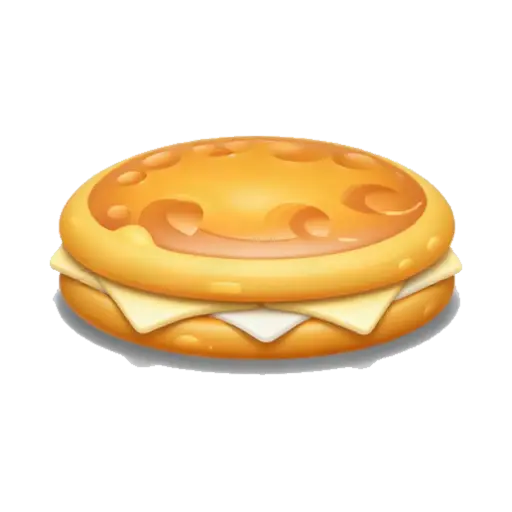 One golden Colombian arepa split open slightly with melted white cheese inside, thick round corn cake, no plate or background.