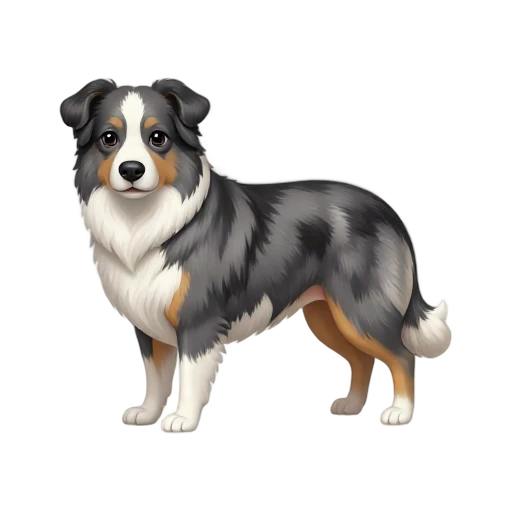 Blue-merle Australian Shepherd standing
