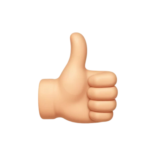 Awkward thumbs up hand emoji
