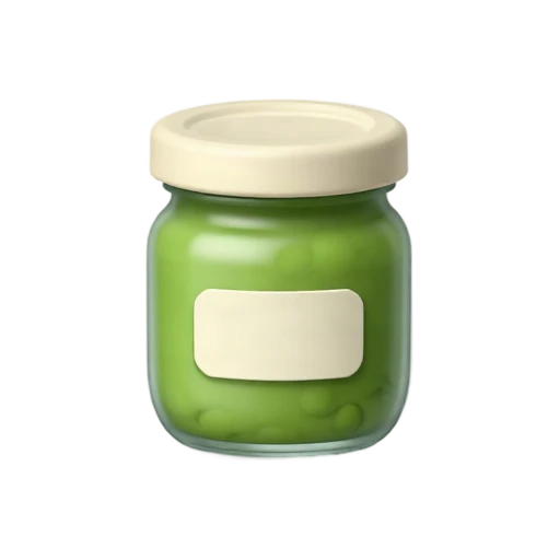Jar of green pea baby food emoji