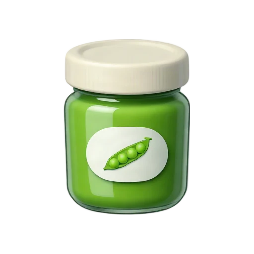 Baby food jar of green pea puree emoji