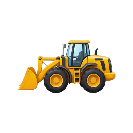 Backhoe Loader with front loading bucket and rear articulated digging arm
