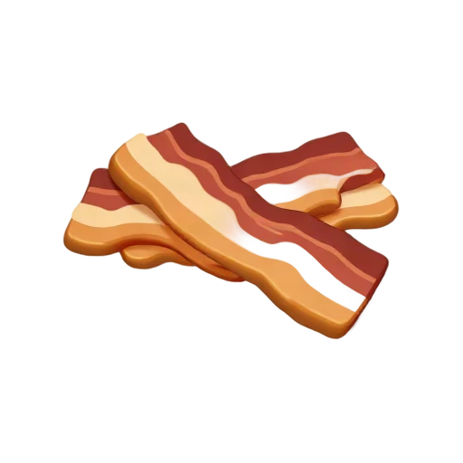 Three strips of crispy bacon