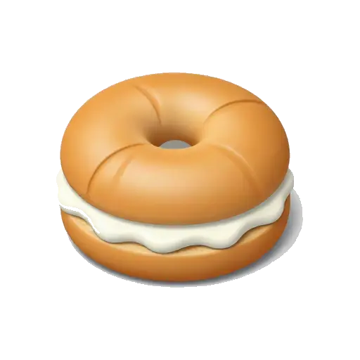 Toasted bagel with cream cheese