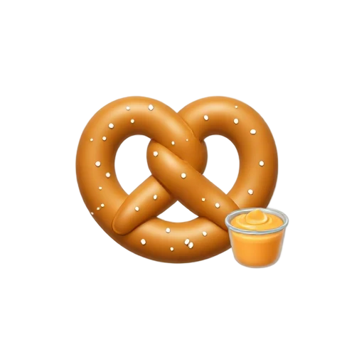Salted soft pretzel with cheese dip