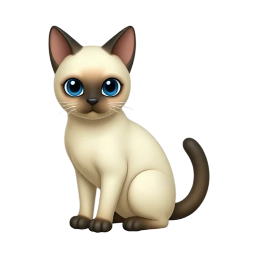 Slender cream Balinese cat with dark points and blue eyes