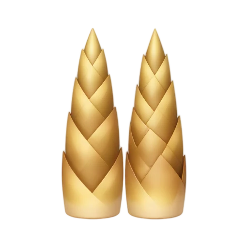 Young bamboo shoots with tan layered husks and pointed tips