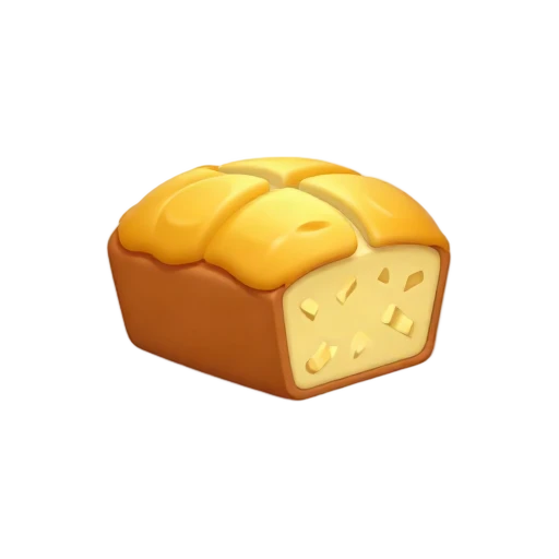 Banana bread loaf with visible slice emoji