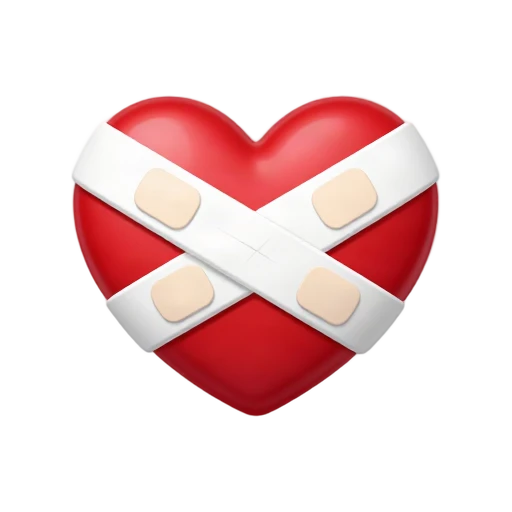 Bandaged red heart emoji