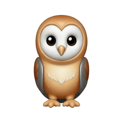Barn owl with heart shaped white face