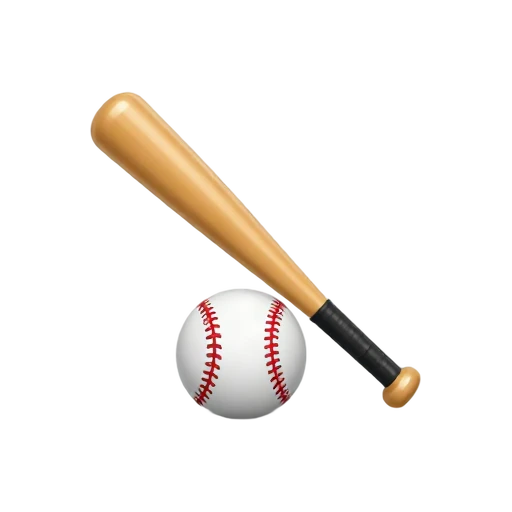 Wooden baseball bat and white baseball