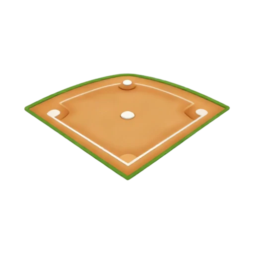 Baseball diamond with four white bases
