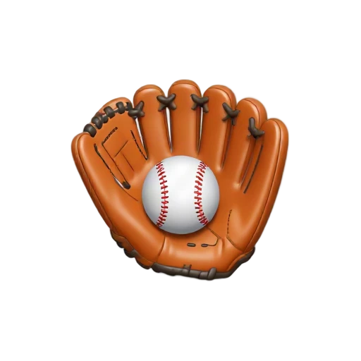 One warm brown leather baseball glove open toward the viewer with one white baseball nestled in the pocket, clear red stitching, no hand, field, shadow, or scenery.