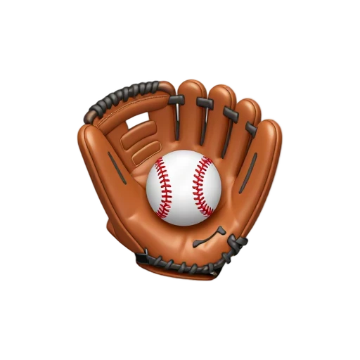Baseball glove holding a stitched baseball