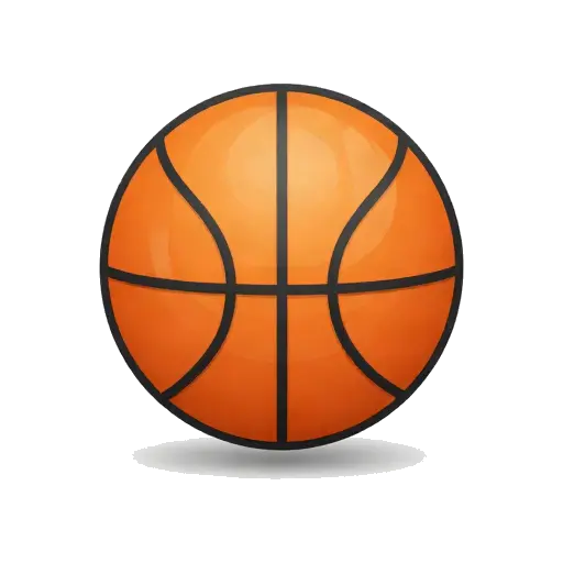 Orange basketball with standard black seams