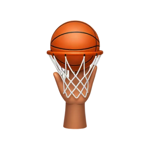 Hand dunking basketball through hoop