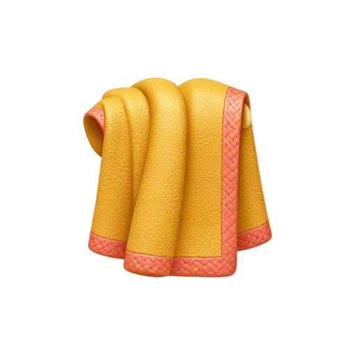 Folded bath towel with terry-cloth texture and woven border