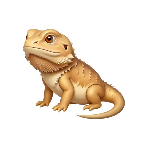 Sandy bearded dragon lizard sitting alert