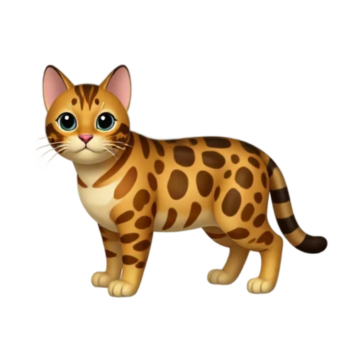 Bengal cat with dark rosette spots and sleek golden muscular body