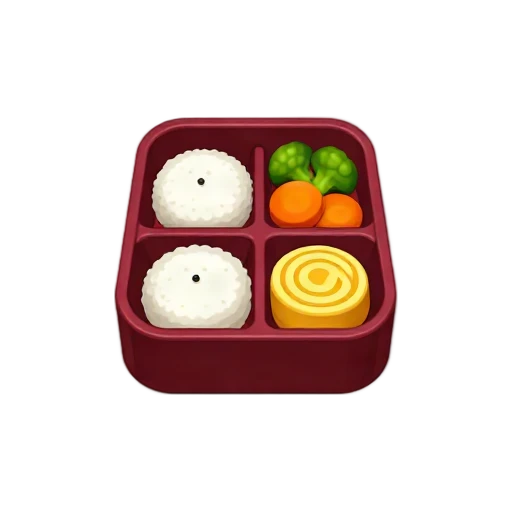 Bento box with rice, vegetables, and tamagoyaki