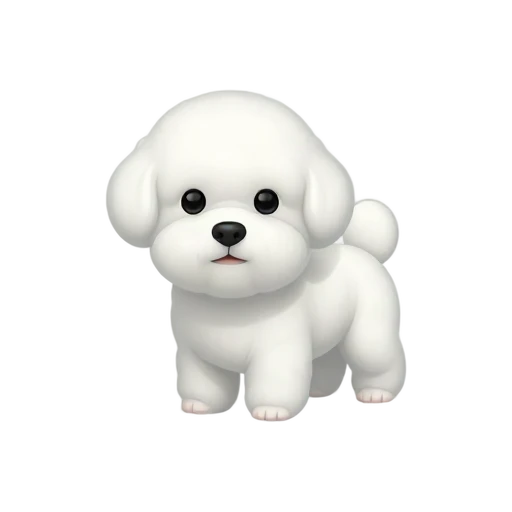 Fluffy white Bichon Frise dog emoji