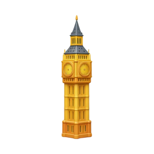 Gothic clock tower and large gold-faced clock, depicting Big Ben Elizabeth Tower.