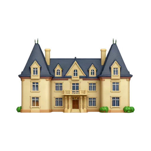 grand pale stone mansion and steep turreted roof, depicting Biltmore Estate.