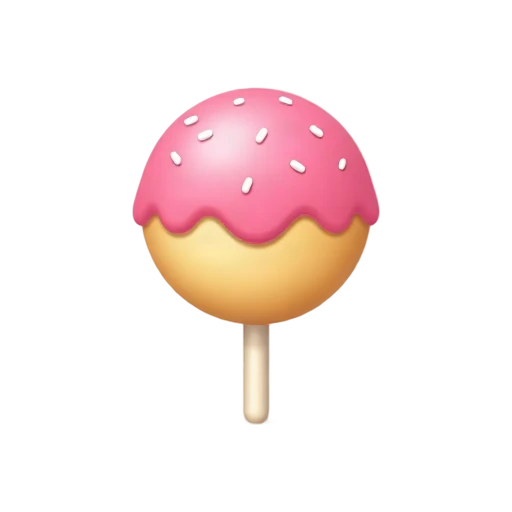 Pink birthday cake pop emoji