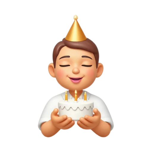 Person blowing out three birthday cake candles