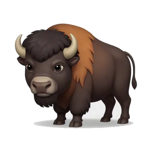 Brown American bison standing