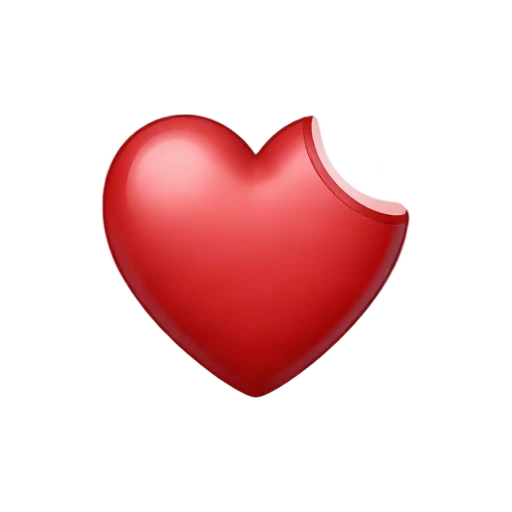 Bitten red heart emoji
