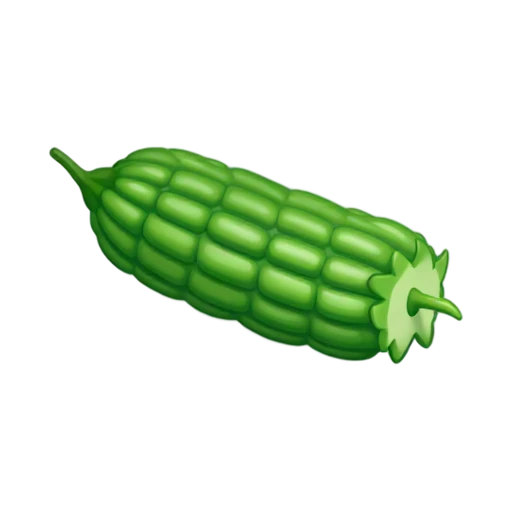 Green bitter melon with deeply ridged bumpy skin