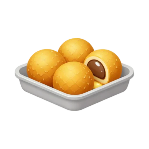 Golden Dutch bitterballen croquettes with one cut open