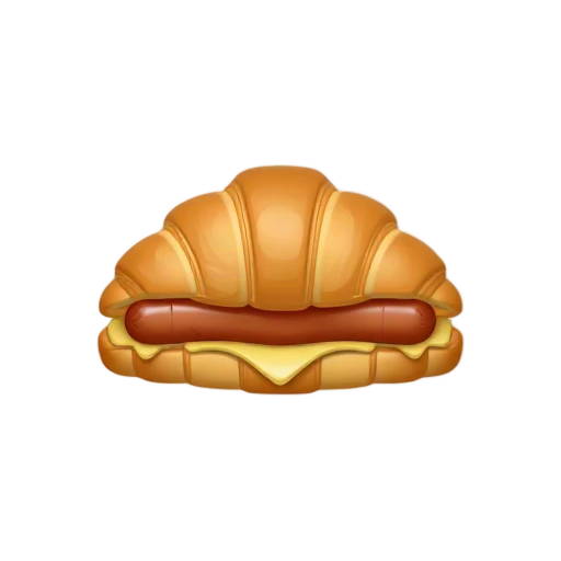 Flaky croissant breakfast sandwich with egg and sausage