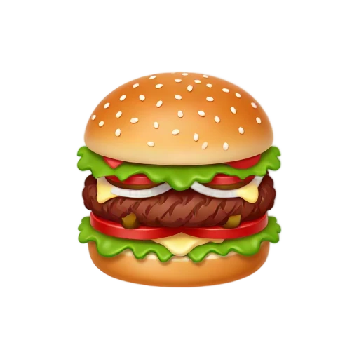 Flame-grilled burger with lettuce tomato onion and pickles