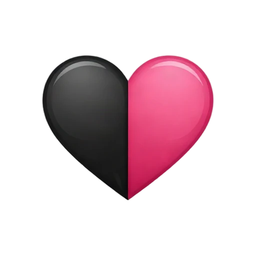 Black and pink split heart emoji