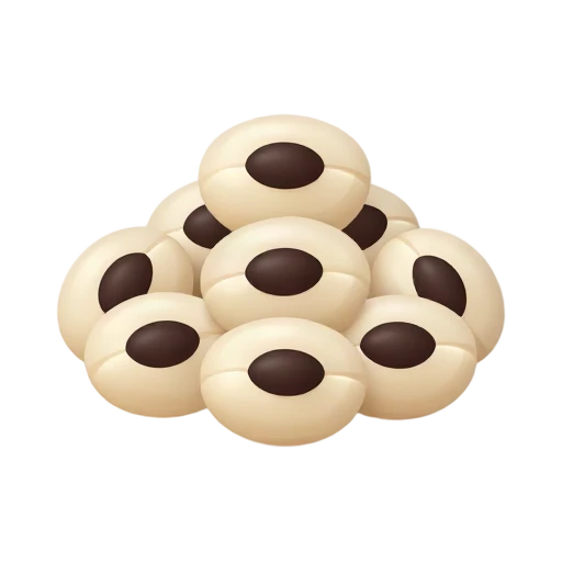 Cream black-eyed peas with dark circular markings