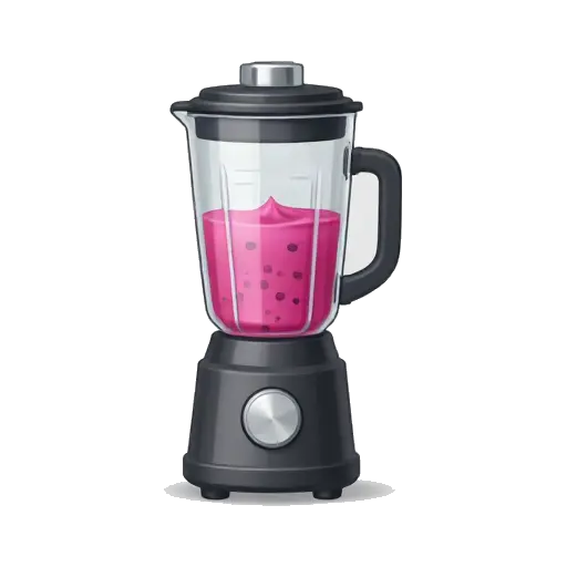 Blender filled with pink smoothie