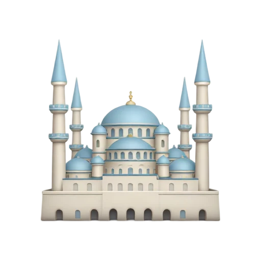 Blue Mosque central dome and six minarets