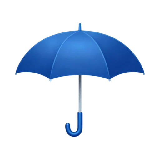 Open blue umbrella