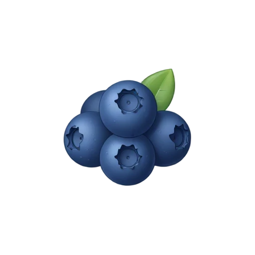 Six blue blueberries