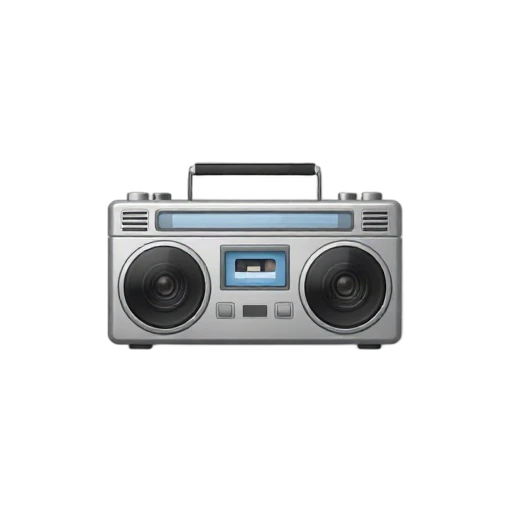 Silver retro boombox